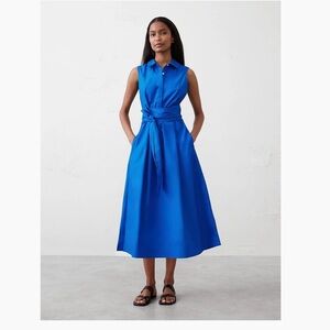 NWT Banana Republic Poplin Cross-Waist Midi Dress